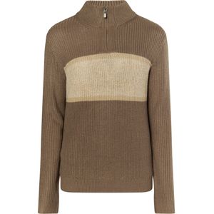 Mo Grof gebreide trui Heren Olijf veelkleurig