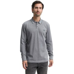 TOM TAILOR - Poloshirt - Grijs - Lange Mouw - Normale Pasvorm