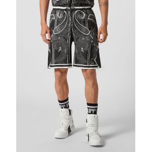 Philipp Plein - Silk Shorts Paisley Foulard - Korte Broeken - Zwart