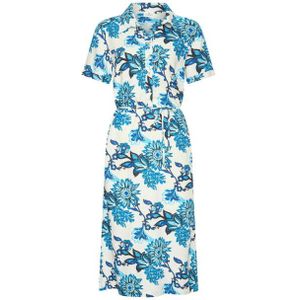 HV Society - hvscecilia - Jurk - Blauw - Korte Mouwen - Linnen Mix