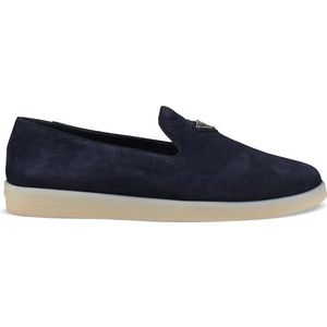 Prada - Loafers - Marineblauw - Suède Kalfsleer