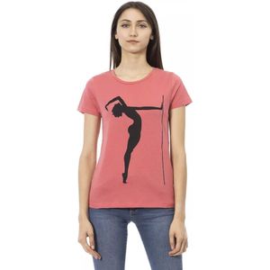 Trussardi - Chique Roze Kortemouw T-shirt - Dames - Katoen