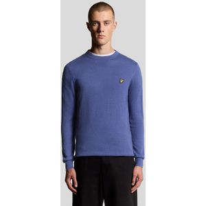 Lyle & Scott - Katoenen Merino Ronde Hals Trui - Blauw