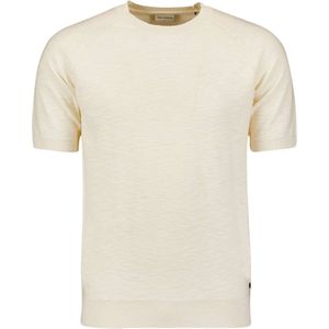 No Excess T-shirt korte mouw ronde hals gebreid cream