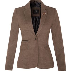 Dames - Lichtbruine - Tweed - Blazer - Jaren 1920 - Visgraat