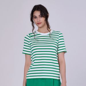 Strepen katoenen t-shirt