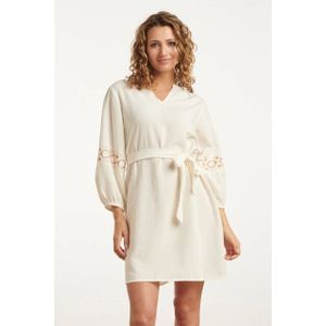 Smashed Lemon - 25195 - Jurk - Offwhite - Geborduurde Mouwen