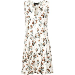 A-lijn Jurk - Ecru - Mouwloos - Geplooide Naden