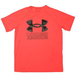 Under Armour - UA Tech Hybrid Print T-shirt - Coral - 100% Polyester