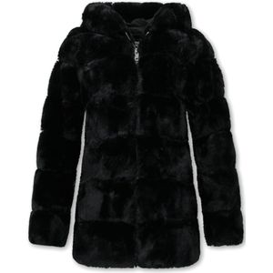 Gentile Bellini Korte faux fur jas met rits en capuchon