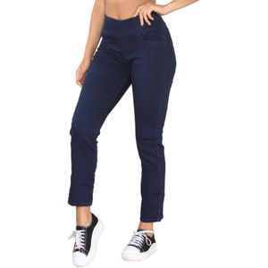 Enzo - Dames Spijkerbroek - Indigo - Wijdere Taille - Slim Fit - Stretch Denim