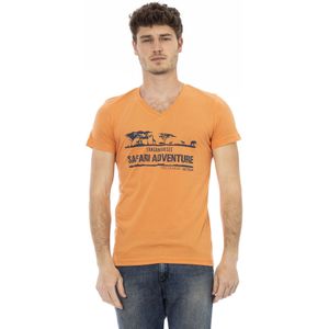 Trussardi - Action V-Neck T-Shirt - Oranje - Heren - Katoen