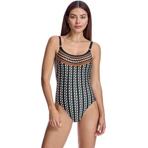 W250281 Damesbadpak met ronde hals