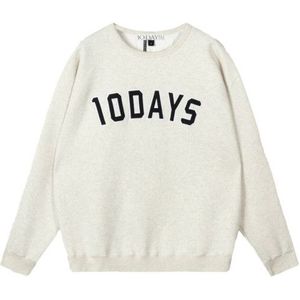 10Days - THE STATEMENT - Sweatshirt - Crème/Zwart - Losse Pasvorm