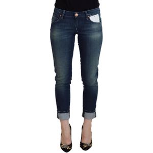 Acht Blauwe Katoenen Slim Fit Vrouwen Casual Denim Dames Jeans