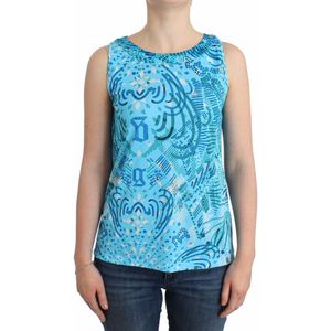 John Galliano Blauw geprinte tank top voor dames