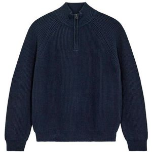 Anerkjendt - Aksune Patent Half Zip Knit - Vest - Donkerblauw