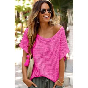 Gebreide Korte Mouwen Pullover Sweater