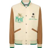 Philipp Plein - College Bomber Jacket LS Racing Club - Beige - Heren Jas