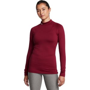 Under Armour - ColdGear Mock Neck Long Sleeve Top - Rood - Thermoshirt