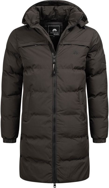 Arctic Seven - Heren Gewatteerde Winterparka - Donkergrijs