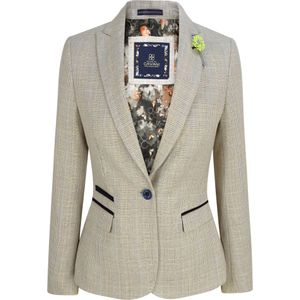 Dames - Tweed Herringbone - Blazer - Cream
