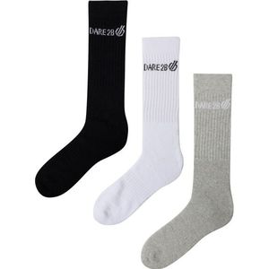 Dare 2B - Unisex - Sokken - Zwart/Wit/Grijs Marl - Pakket van 3