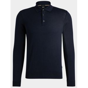 BOSS Black - Lancione - Polo - Blauw - Lange Mouw
