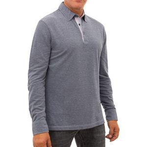 Lange Mouwen Polo Shirt Melange Grijs