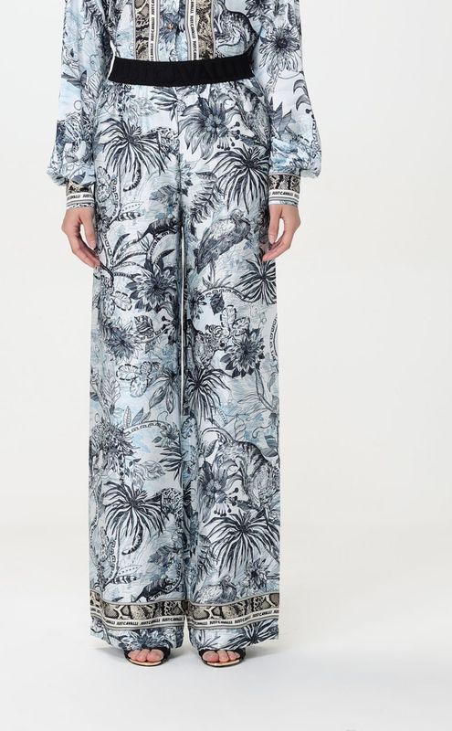 Tropische Print Brede Pijpen Broek