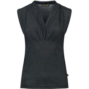 Kokerjurken - Zwart - Mouwloze Imitatiewikkeljurk