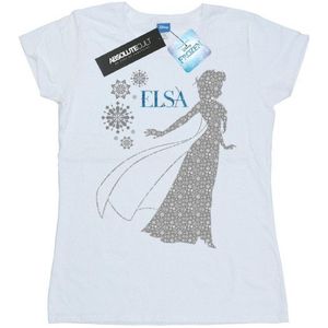Li-cense Disney dames frozen elsa kerst silhouet katoenen t-shirt