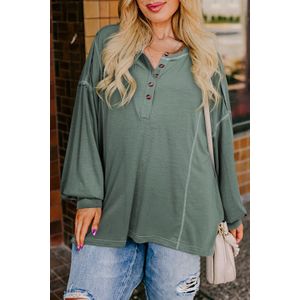 Ontspannen Pasvorm Henley Top Lange Mouwen