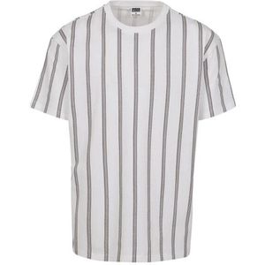 Urban Classics Heren stripe zwaargewicht oversized t-shirt met all-over print