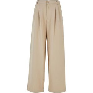 Urban Classics Dames plooi front wijde broek