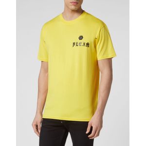 Philipp Plein - T-shirt Ronde Hals SS Gothic - Geel - Heren - Katoen