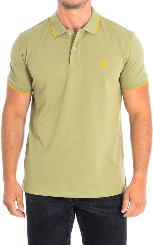 US Polo Assn. - Polo - Geel - Korte Mouwen - Contrasterende Reverskraag