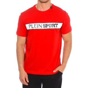 Plein Sport - T-shirt - Rood - Heren - Katoen - Korte Mouwen