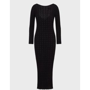 Emporio Armani - Jurk - Zwart - Lange Mouwen - Ronde Hals