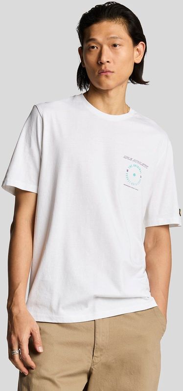 Lyle & Scott - Athletic Graphic T-Shirt - Wit - Katoen - Korte Mouwen