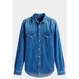 Tommy Hilfiger, Heren, Overhemden, Blauw, Maat: S Denim,