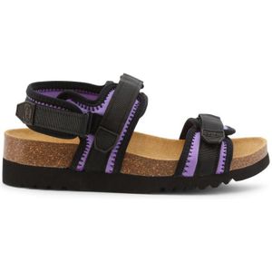 Scholl - Naki - Sandalen - Blauw - Stof - Enkelbandje - Klittenbandsluiting