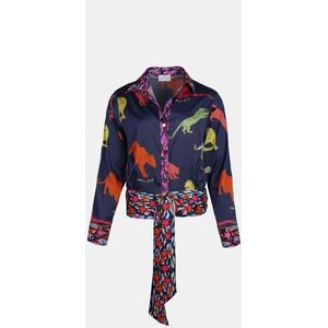 Mucho Gusto - Blouse Antwerpen - Donkerblauw - Viscose