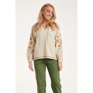 Smashed Lemon - Zwarte Top - Bloemenborduursels