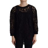 Dolce & Gabbana - Elegante Zwarte Blouse - Dames - Lange Mouwen - Katoen