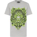 Plein Sport - Thunder Tiger - T-shirt - Zwart - Ronde Hals - Katoen