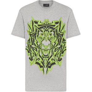 Plein Sport - Thunder Tiger - T-shirt - Zwart - Ronde Hals - Katoen
