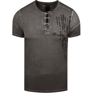 Rusty Neal - Olie-gewassen T-shirt - Heren - Normale Pasvorm - 100% Katoen