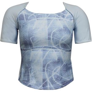 Nike - Dames Gym Cropped T-shirt - Aqua - Dri-Fit Compressietop