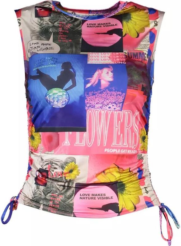 Desigual - Tanktop - Blauw - 91% Acetaat, 9% Elastaan